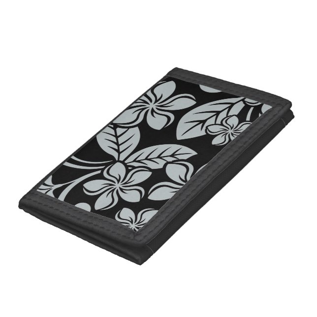 ISLAND PLUMERIA (BLACK/GRAY) TRIFOLD WALLET (Bottom)