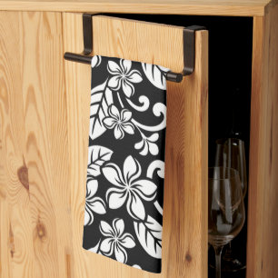ISLAND PLUMERIA (BLACK) KITCHEN TOWEL