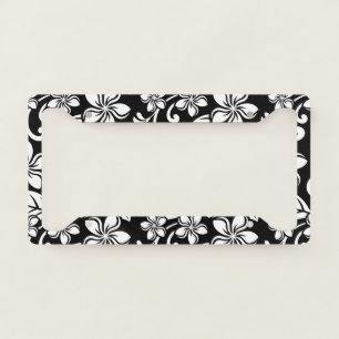 ISLAND PLUMERIA (BLACK) LICENSE PLATE FRAME
