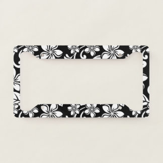 ISLAND PLUMERIA (BLACK) LICENSE PLATE FRAME