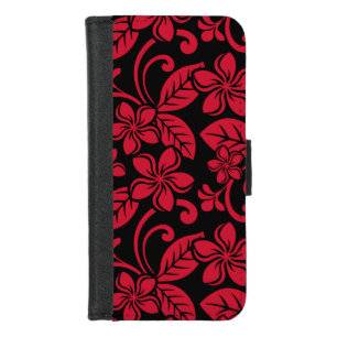 ISLAND PLUMERIA (BLACK/RED) iPhone 8/7 WALLET CASE