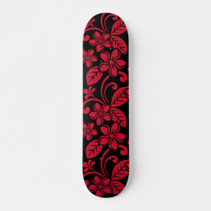ISLAND PLUMERIA (BLACK/RED) SKATEBOARD