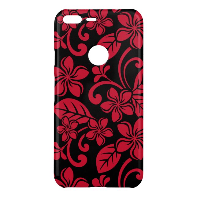 ISLAND PLUMERIA (BLACK/RED) UNCOMMON GOOGLE PIXEL XL CASE (Back)