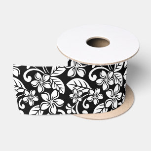 ISLAND PLUMERIA (BLACK) SATIN RIBBON