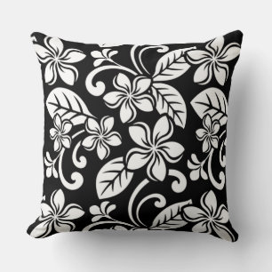 ISLAND PLUMERIA (BLACK) THROW PILLOW