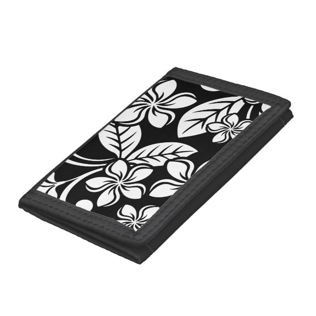 ISLAND PLUMERIA (BLACK) TRIFOLD WALLET (Bottom)