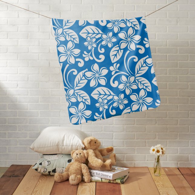 ISLAND PLUMERIA (BLUE SKY) BABY BLANKET (In Situ)