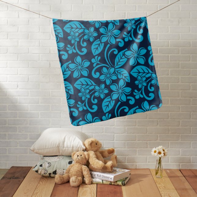 ISLAND PLUMERIA (Blue x 2) Baby Blanket (In Situ)