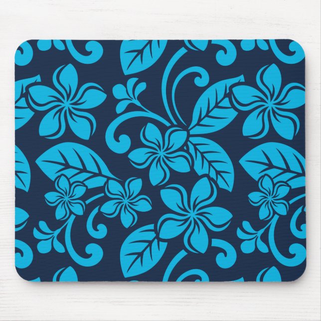 ISLAND PLUMERIA (Blue x 2) Mouse Pad (Front)