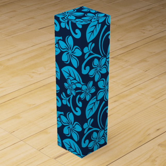 ISLAND PLUMERIA (BLUE x 2) Wine Box (Front)