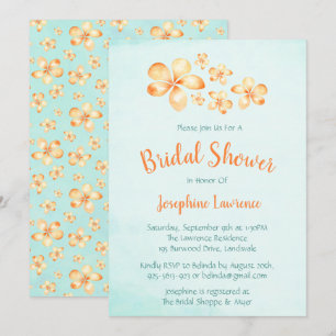 Island Plumeria Bridal Shower Invitations