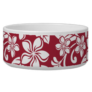 ISLAND PLUMERIA (CARDINAL RED) Ceramic Pet Bowl