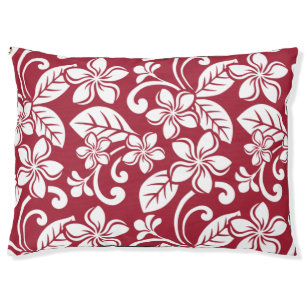 ISLAND PLUMERIA (CARDINAL RED) Dog Bed