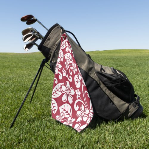 ISLAND PLUMERIA CARDINAL RED Golf Towel