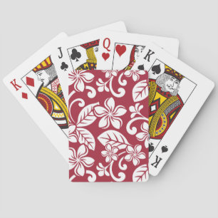ISLAND PLUMERIA (CARDINAL RED) Playing Cards