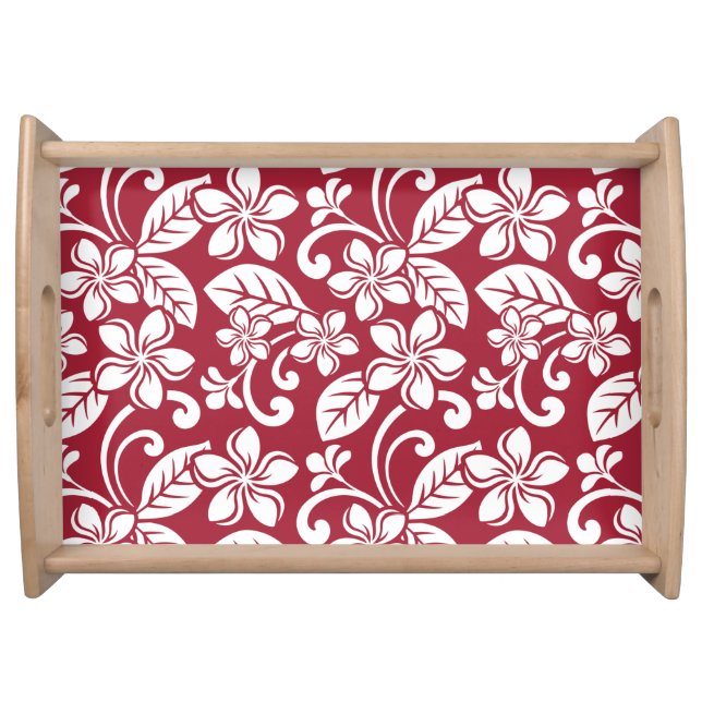 ISLAND PLUMERIA (CARDINAL RED) serving tray (Front)