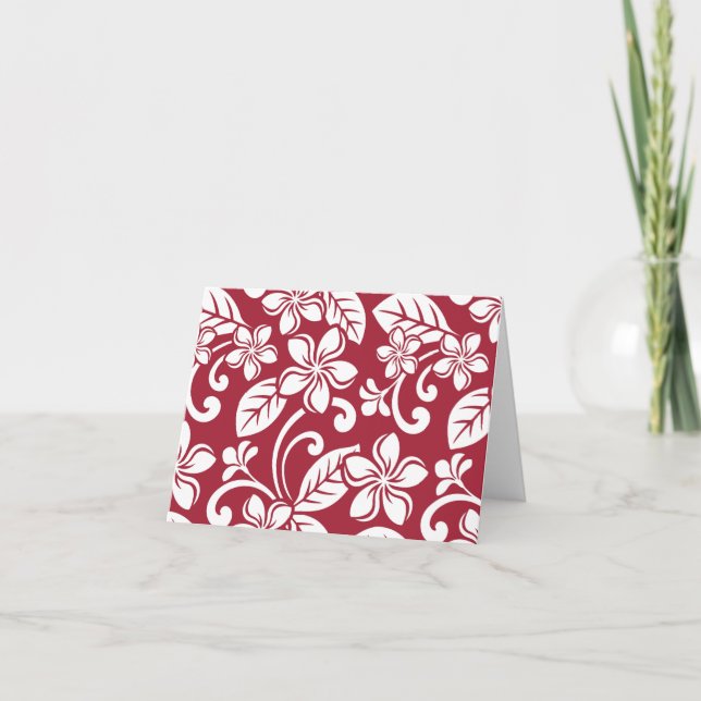ISLAND PLUMERIA (CARDINAL RED) Thank You Card (Front)
