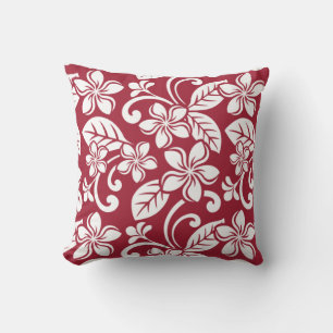 ISLAND PLUMERIA (CARDINAL RED) THROW PILLOW