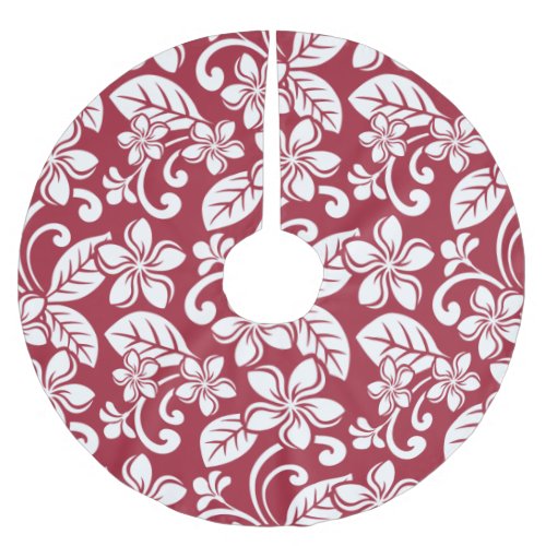 ISLAND PLUMERIA CARDINAL RED Tree Skirt