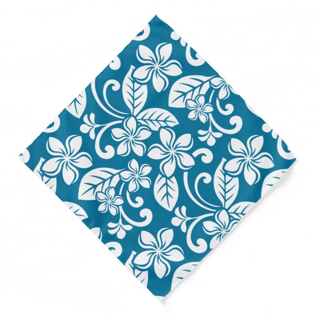 ISLAND PLUMERIA (CARIBBEAN BLUE) Bandana (Front)