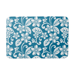 ISLAND PLUMERIA (CARIBBEAN BLUE) Bath Mat