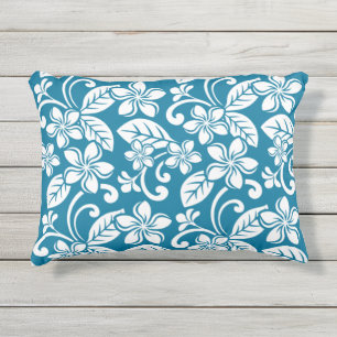 ISLAND PLUMERIA (CARIBBEAN BLUE) OUTDOOR PILLOW