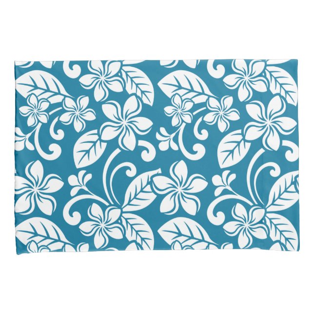 ISLAND PLUMERIA (CARIBBEAN BLUE) PILLOW CASE (Front-Right)