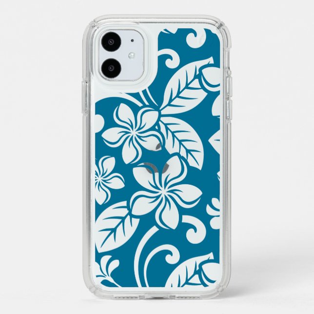 ISLAND PLUMERIA (CARIBBEAN BLUE) SPECK iPhone 11 CASE (Front (White Phone))