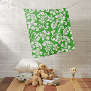 ISLAND PLUMERIA (CITRUS GREEN) BABY BLANKET