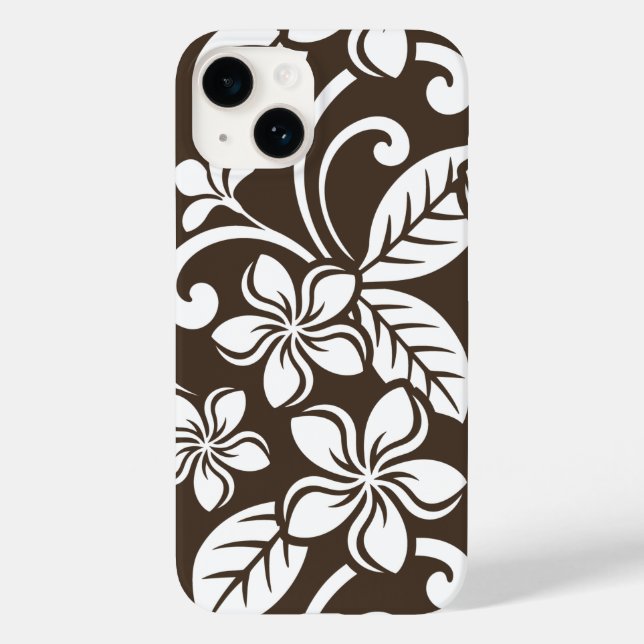 ISLAND PLUMERIA (COFFEE BROWN) Case-Mate iPhone CASE (Back)