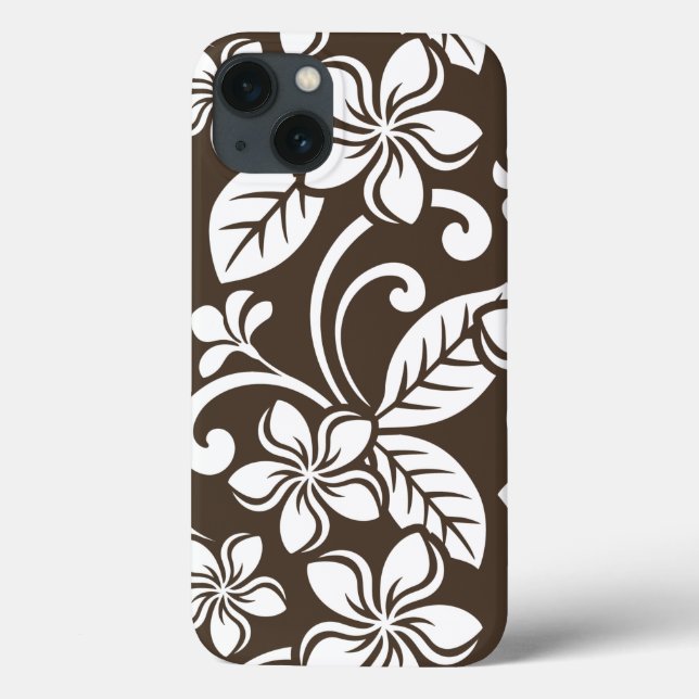 ISLAND PLUMERIA (COFFEE BROWN) Case-Mate iPhone CASE (Back)
