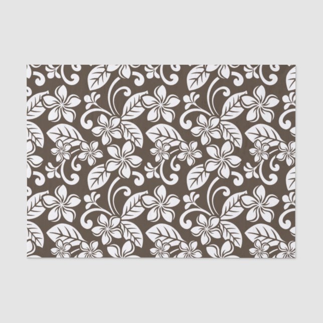 ISLAND PLUMERIA (COFFEE BROWN) TISSUE PAPER (Front)