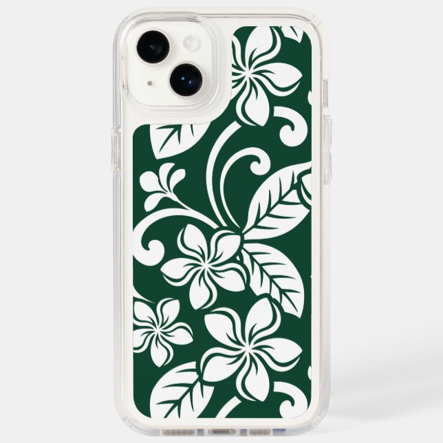 ISLAND PLUMERIA (FOREST GREEN) SPECK iPhone CASE (Front)