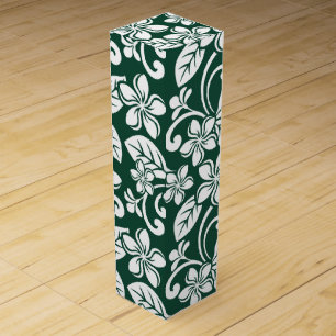ISLAND PLUMERIA (FOREST GREEN) WINE BOX