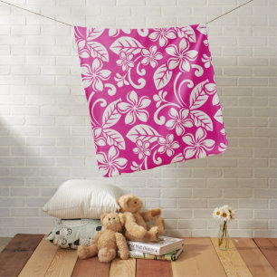 ISLAND PLUMERIA (HOT PINK) BABY BLANKET