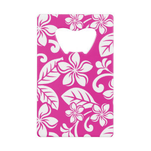 ISLAND PLUMERIA (HOT PINK) CREDIT CARD BOTTLE OPENER