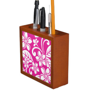 ISLAND PLUMERIA (HOT PINK) DESK ORGANIZER