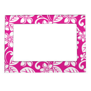 ISLAND PLUMERIA (HOT PINK) MAGNETIC FRAME