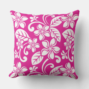 ISLAND PLUMERIA (HOT PINK) THROW PILLOW