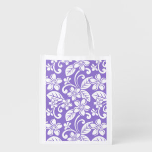 ISLAND PLUMERIA (LAVENDER) GROCERY BAG