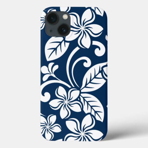 ISLAND PLUMERIA NAVY BLUE iPhone 13 CASE