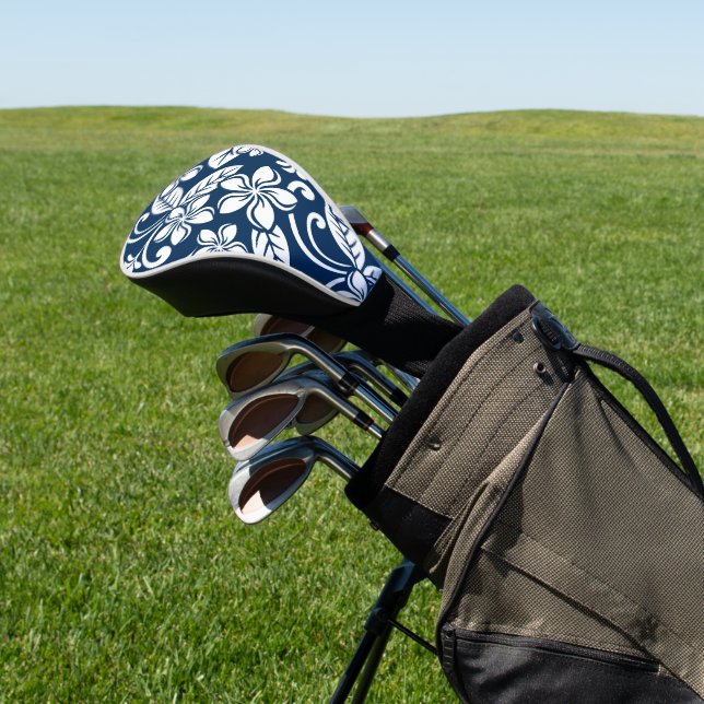 ISLAND PLUMERIA (NAVY BLUE) GOLF HEAD COVER (In Situ)