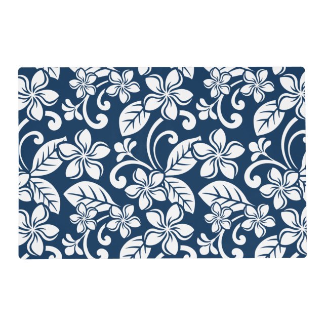 ISLAND PLUMERIA (NAVY BLUE) PLACEMAT (Front)