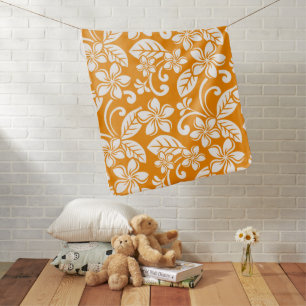 ISLAND PLUMERIA (ORANGE) BABY BLANKET