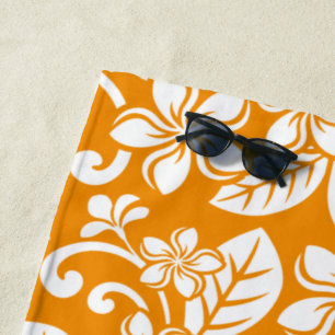 ISLAND PLUMERIA (ORANGE) BEACH TOWEL