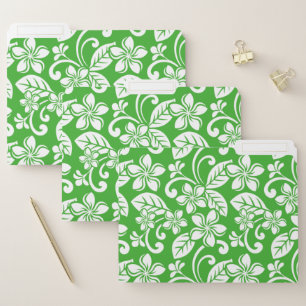 ISLAND PLUMERIA PATTERN IN CITRUS GREEN FILE FOLDER