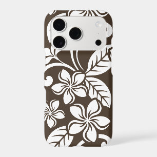 ISLAND PLUMERIA PATTERN IN COFFEE BROWN iPhone 17 PRO CASE