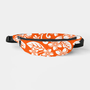 ISLAND PLUMERIA PATTERN IN VERY ORANGE FANNY PACK