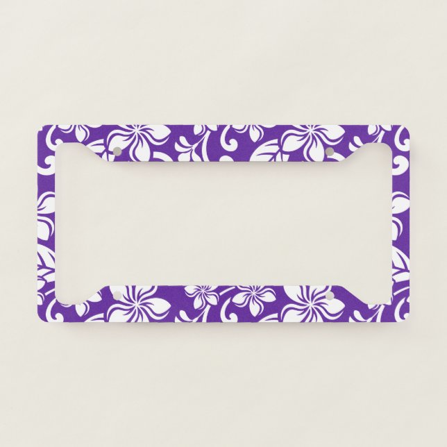 ISLAND PLUMERIA (PURPLE) LICENSE PLATE FRAME (Front)