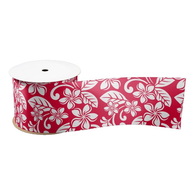ISLAND PLUMERIA (RED) SATIN RIBBON (Spool)